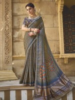 Sapphire Blue Gajji Silk Saree